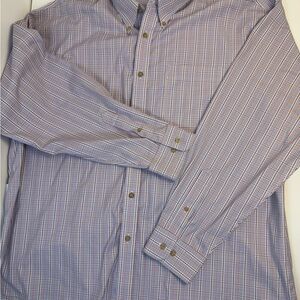 ENRO Non Iron Pinpoint‎ Oxford Plaid Button Down Shirt XXL